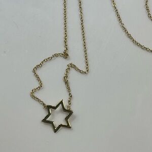Gold tone Sterling silver  Star Pendant Necklace 18” 925